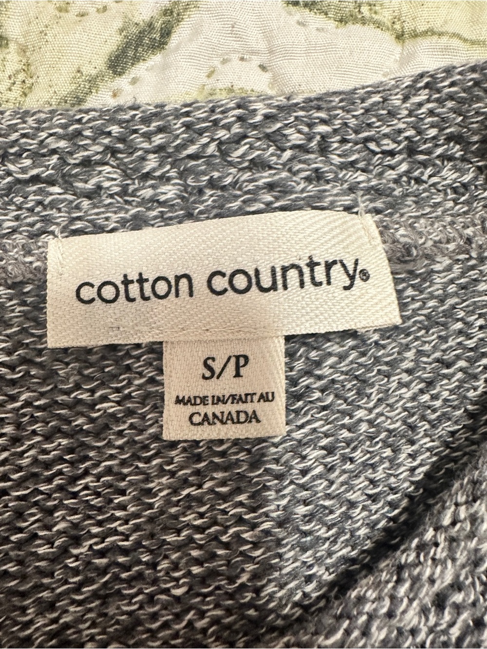 Cotton Country Grey Marled Knit Crewneck Sweater Canadian Flag Size Small Womens - Picture 13 of 14